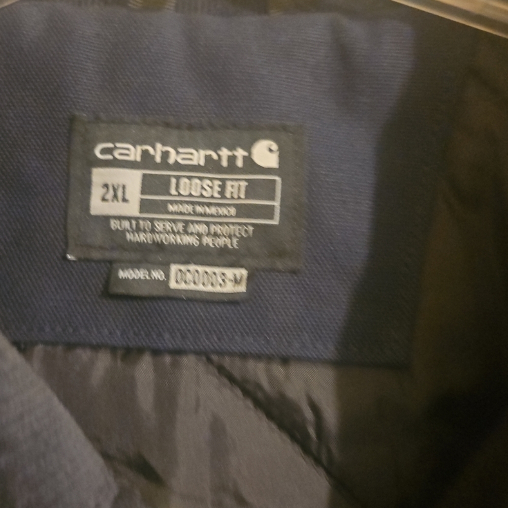 Carhartt Men's Loose Fit Firm Duck Insulated Traditional Coat OC0003 Blue Sz 2XL - Picture 3 of 6